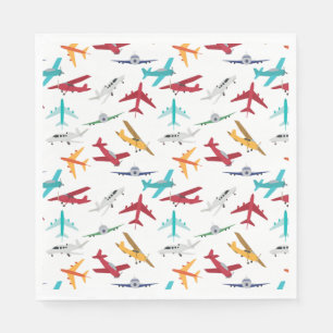 Colourful Aeroplanes Pattern Napkin