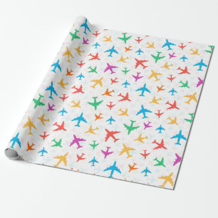 Colourful Aeroplanes Wrapping Paper