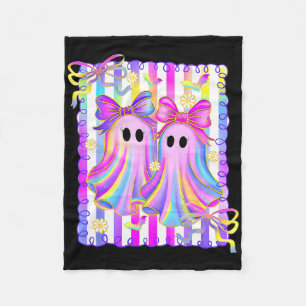 Colourful Aesthetic Halloween Ghosts Girly Girls C Fleece Blanket