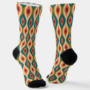 Colourful Aesthetic mid-century geometric pattern  Socks