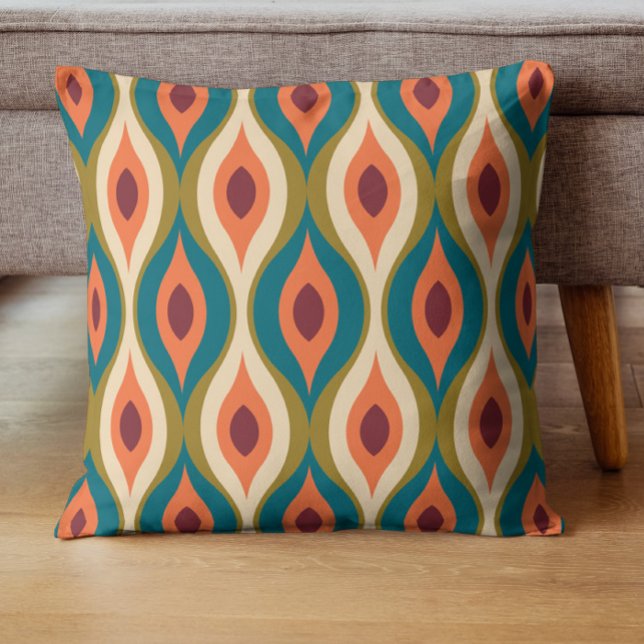 Colourful Aesthetic mid-century seamless pattern  Cushion (Creator Uploaded)