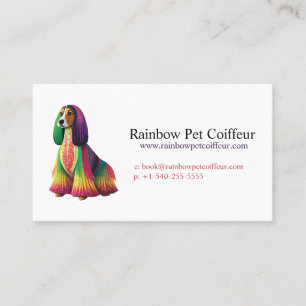 Colourful Afghan Hound Business Card