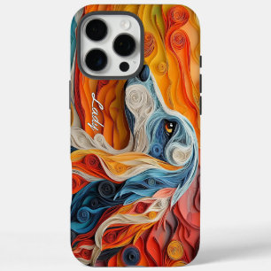 Colourful Afghan Hound Portrait iPhone 16 Pro Max Case