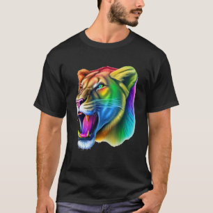 Colourful africa lioness lion head lion animal ar T-Shirt