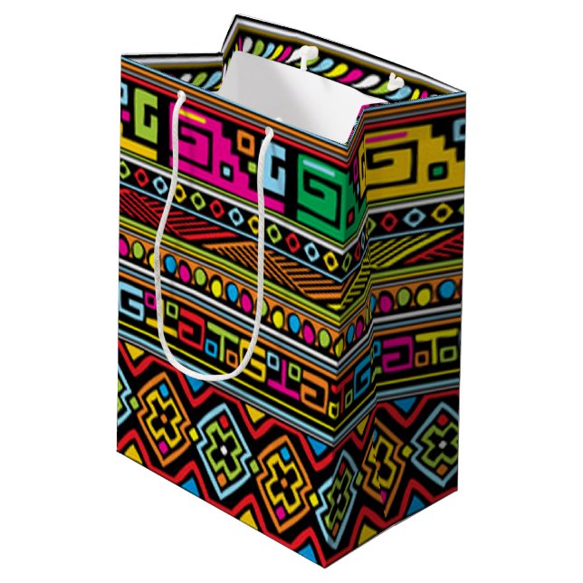Colourful Africa Pattern Design Medium Gift Bag (Back Angled)