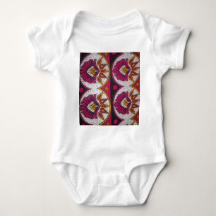 Colourful African Fabric Motif Art Print Baby Bodysuit