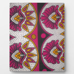 Colourful African Fabric Motif Art Print Plaque