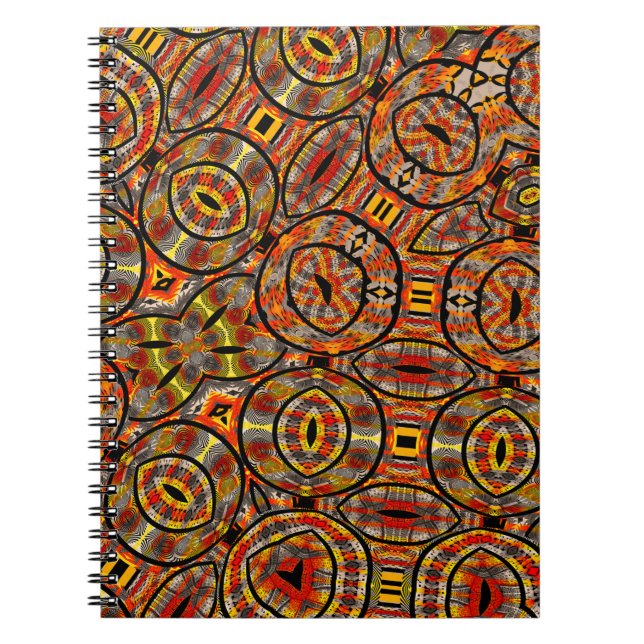 Colourful African fabric - Seamless pattern, illus Notebook (Front)