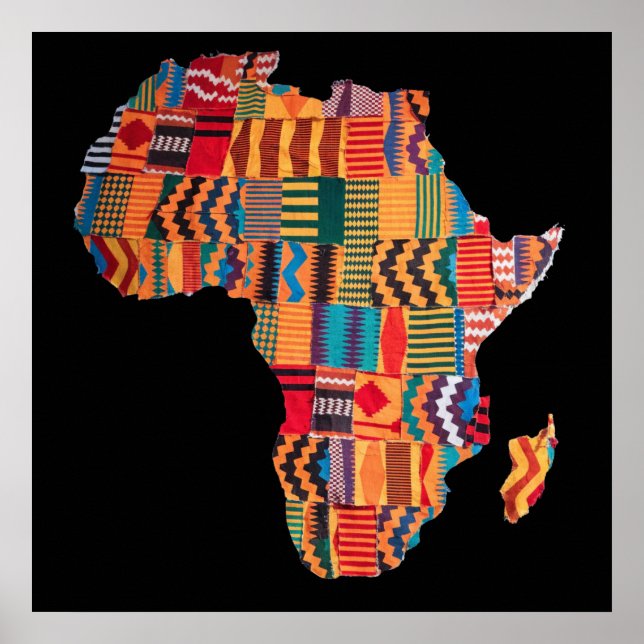 Colourful African Map Poster (Front)