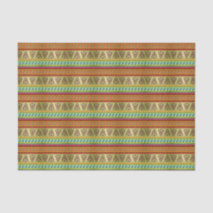 Colourful African Masks Stripe Kente Pattern Tissue Paper