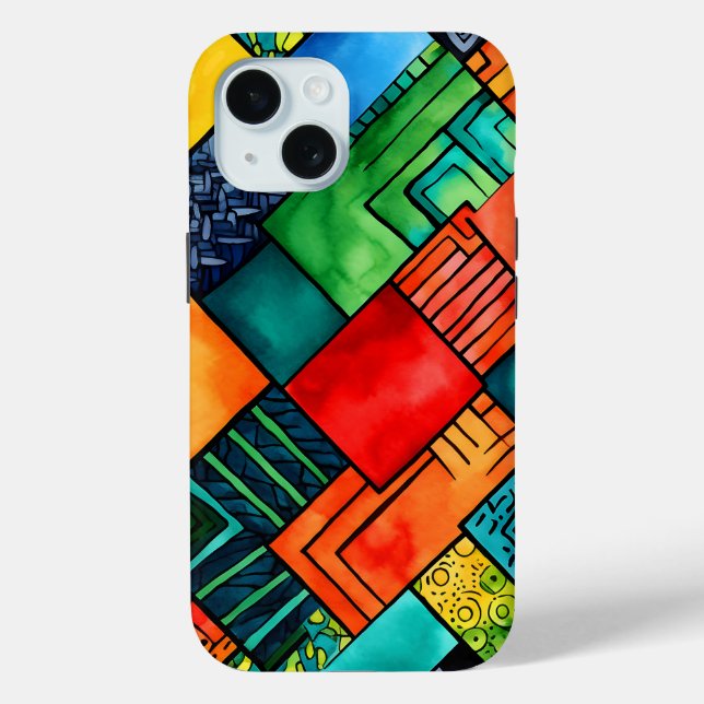 Colourful African Print iPhone 15iPhone / iPad cas Case-Mate iPhone Case (Back)