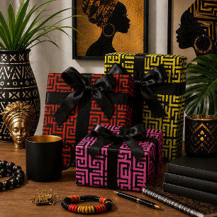 Colourful African Print Wrapping Paper Sheet