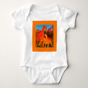 Colourful  African wild animal safari colours Baby Bodysuit