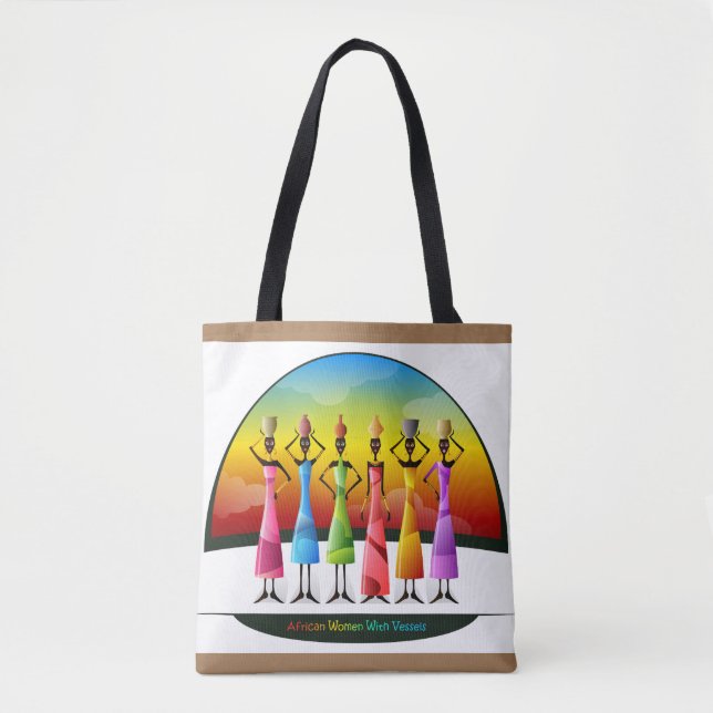 Colourful African Women Design Tote Bag (Front)
