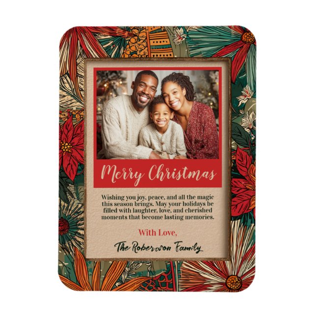 Colourful Afro-Boho Merry Christmas  Magnet (Vertical)