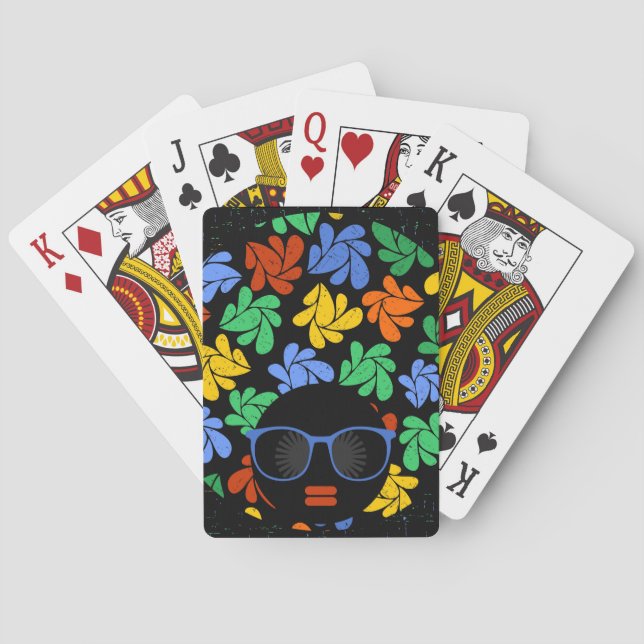 Colourful Afro Love Playing Cards (Back)