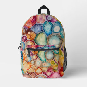 Colourful Agate Geode Gemstone (5) Printed Backpack