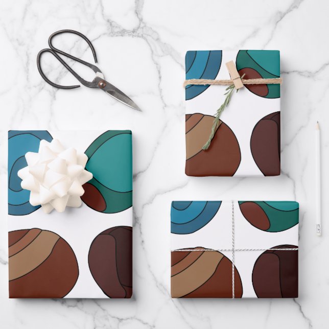 Colourful Agate Stone Crystal Pattern Wrapping Paper Sheet (Front)
