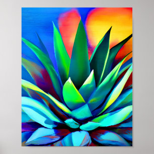 Colourful Agave plant  Poster