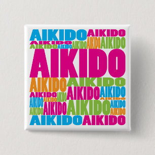 Colourful Aikido 15 Cm Square Badge