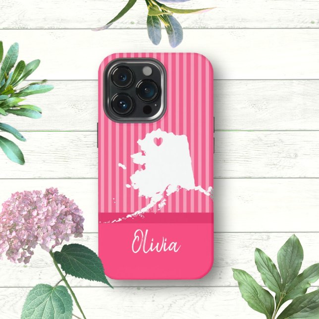 Colourful Alaska USA State Map Custom Name   iPhone Case (Creator Uploaded)