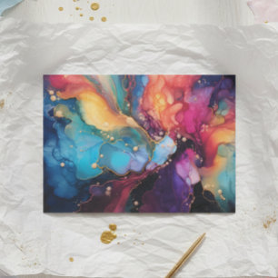 Colourful Alcohol Ink Art Fluid painting Tissue Paper