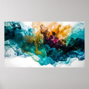 Colourful alcohol ink design poster