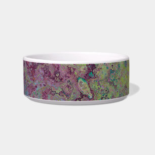 Colourful Alcohol Ink, Green and Burgundy Abstract Bowl