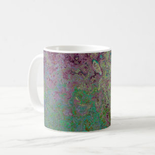 Colourful Alcohol Ink, Green and Burgundy Abstract Coffee Mug
