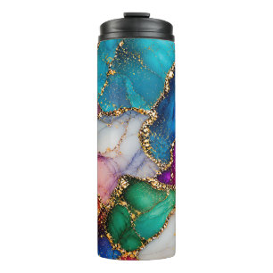 Colourful Alcohol Ink Thermal Tumbler
