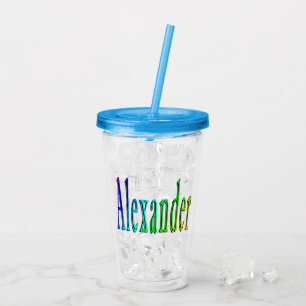 Colourful Alexander Name, Acrylic Tumbler