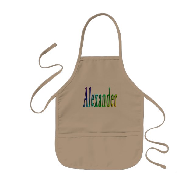 Colourful Alexander Name, Kids Apron (Front)