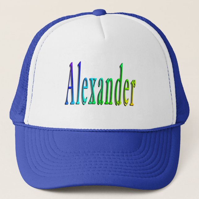 Colourful Alexander Name Logo, Trucker Hat (Front)