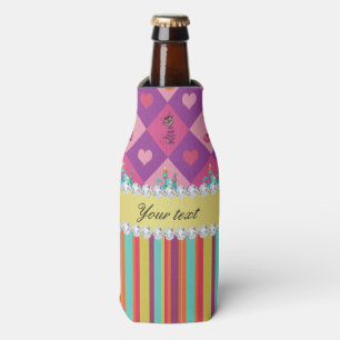 Colourful Alice in Wonderland and Stripes Bottle Cooler
