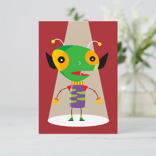 Colourful Alien Ant in Spotlight Quirky Sci-Fi Invitation