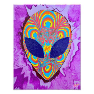 Colourful Alien Pour Art Print