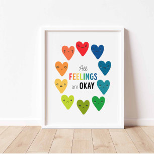Colourful All feelings are OK poster
