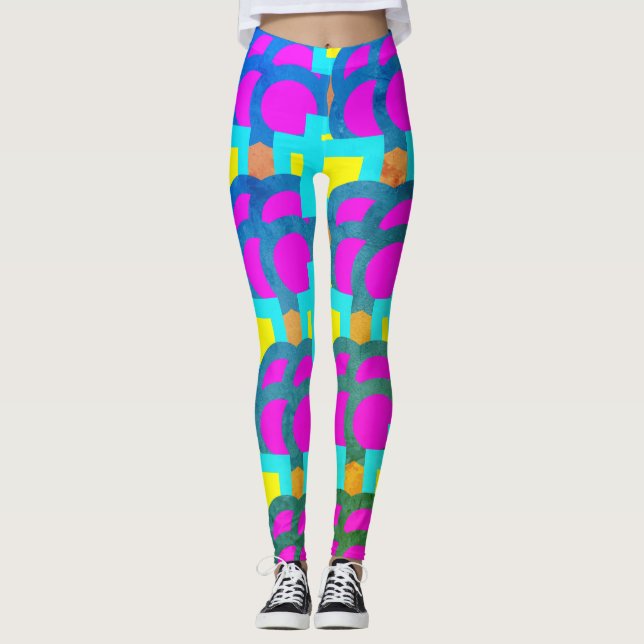  Colourful All-Over-Print Leggings (Front)