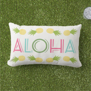 Colourful Aloha Pineapple Tropical Lumbar Cushion