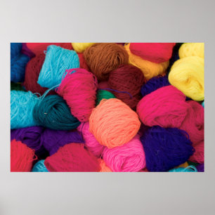 Colourful Alpaca Wool, Huaraz, Cordillera Blanca Poster