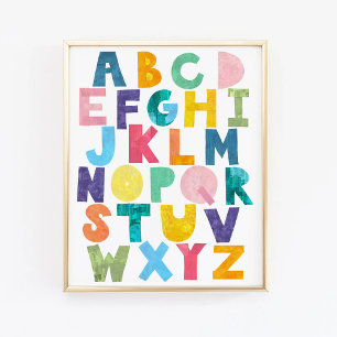 Colourful Alphabet Art Print