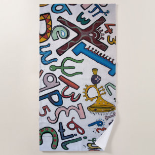 Colourful Alphabet Beach Towel