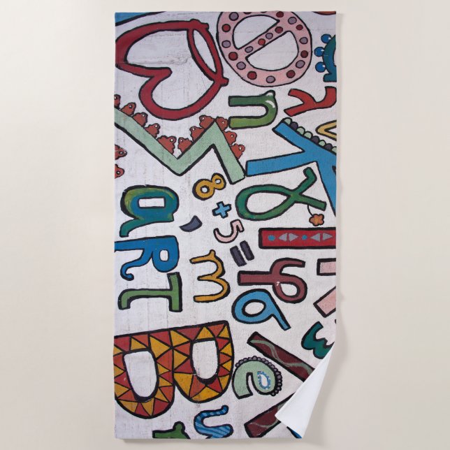 Colourful Alphabet Beach Towel (Front)