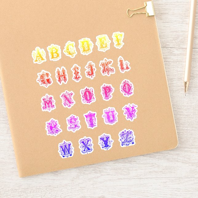 Colourful Alphabet Block Letters sheet/26 cut-out (Notebook)