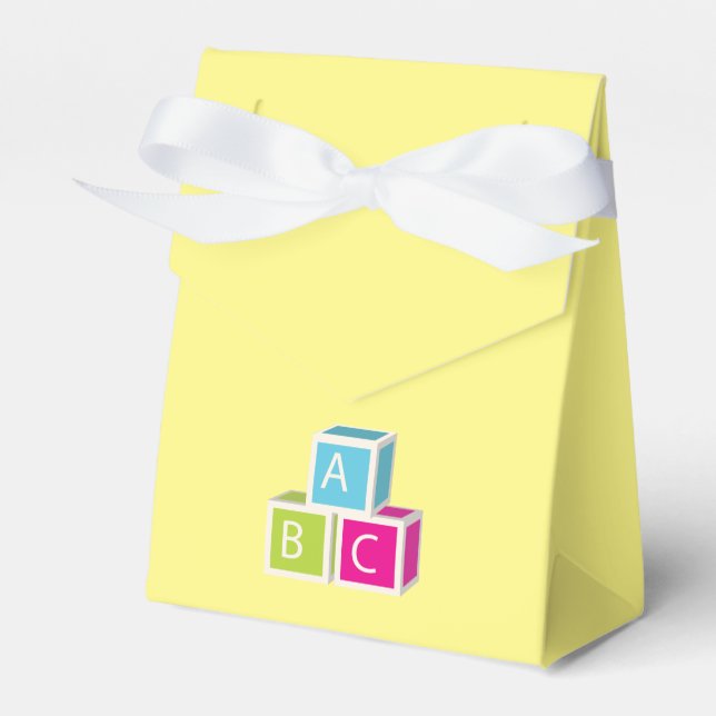 Colourful Alphabet blocks Favour Box (Front Side)