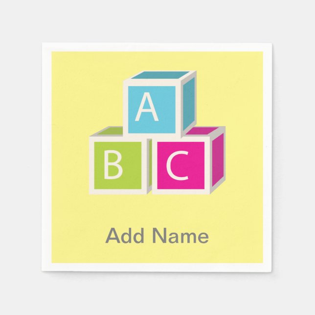 Colourful Alphabet blocks Napkin (Front)