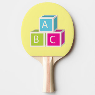 Colourful Alphabet blocks Ping Pong Paddle