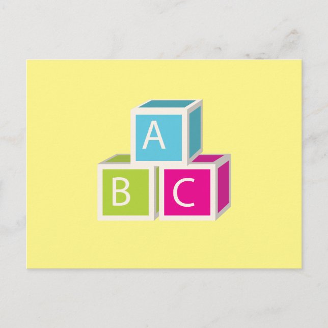 Colourful Alphabet blocks Postcard (Front)