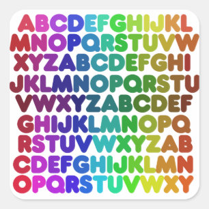Colourful Alphabet for a TEACHER Square Sticker