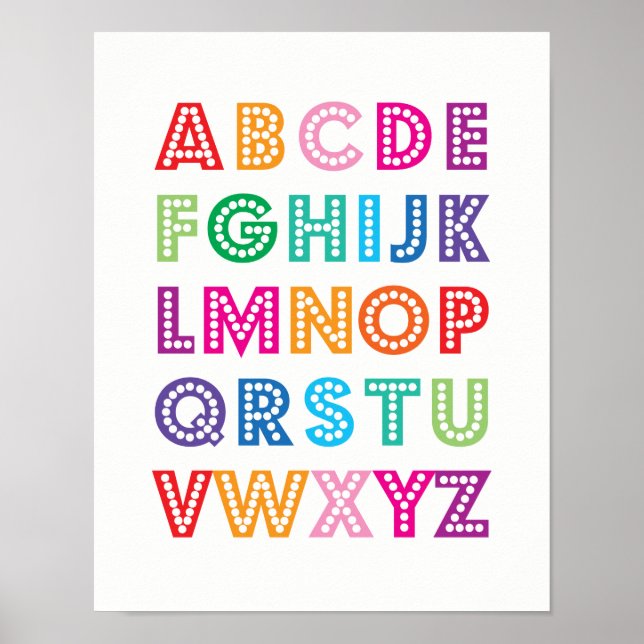 Colourful Alphabet kids poster (Front)